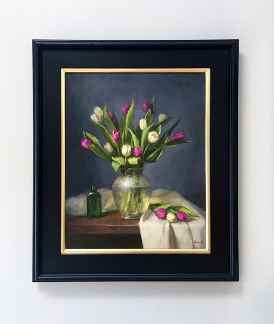 Spring Has Come. Framed painting. Oil on linen