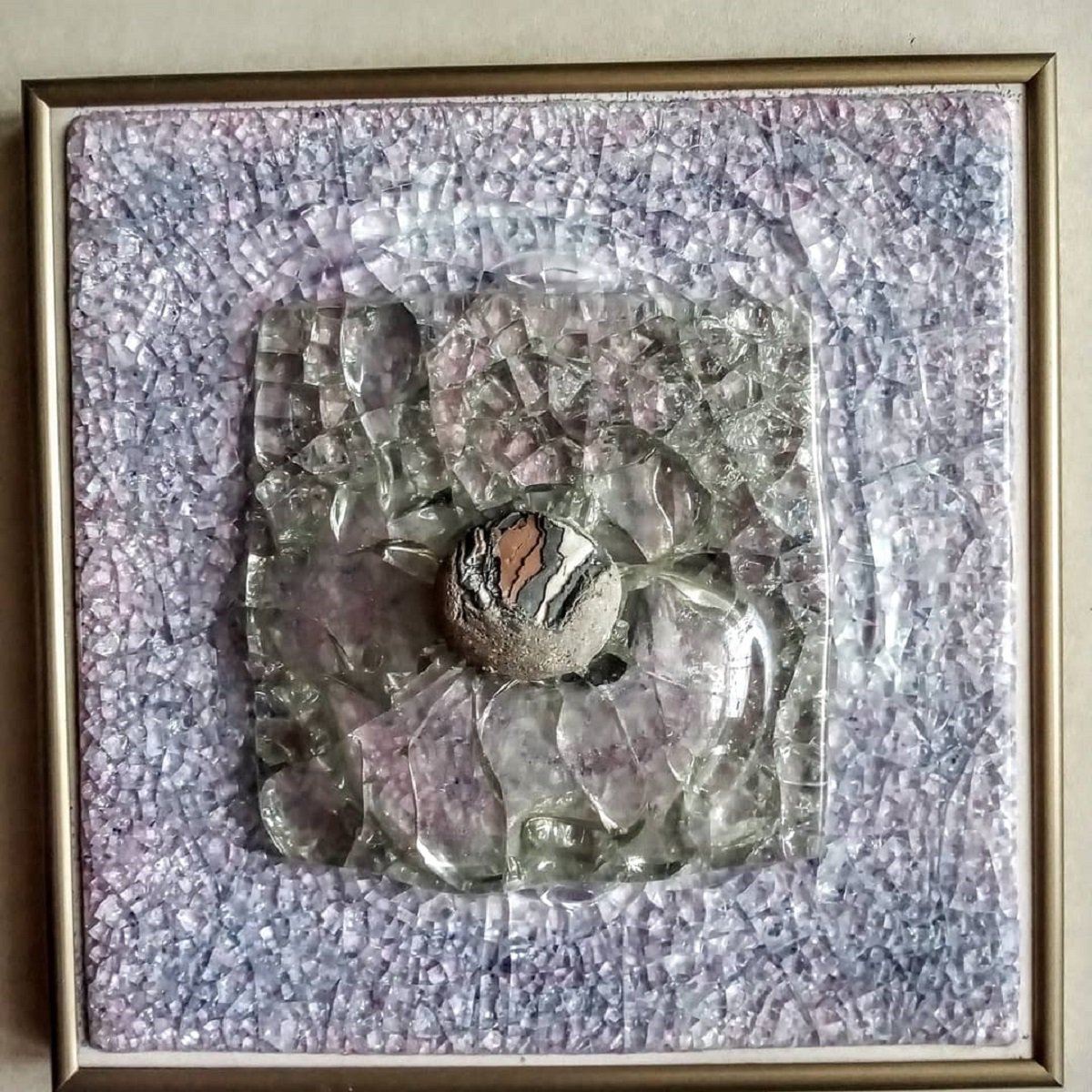 Abstract Relief By Rossitza Trendafilova, 8 X 8", "More Than One", Original Artwork