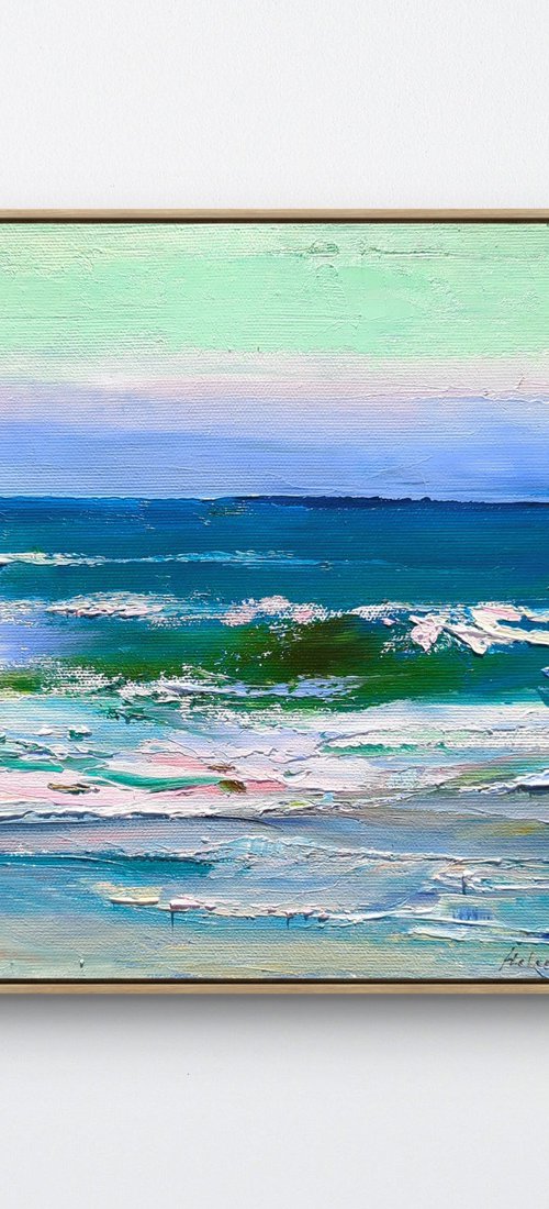 Admiring the evening sea by Helen Shukina