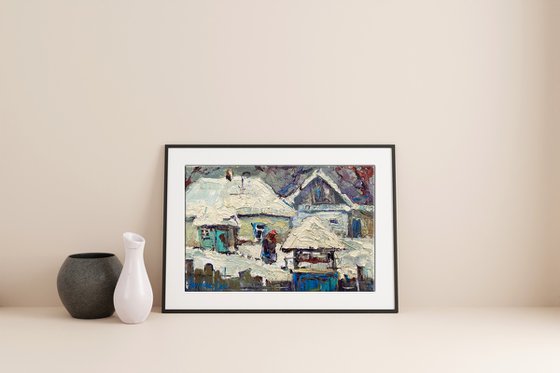 Snow covered yard