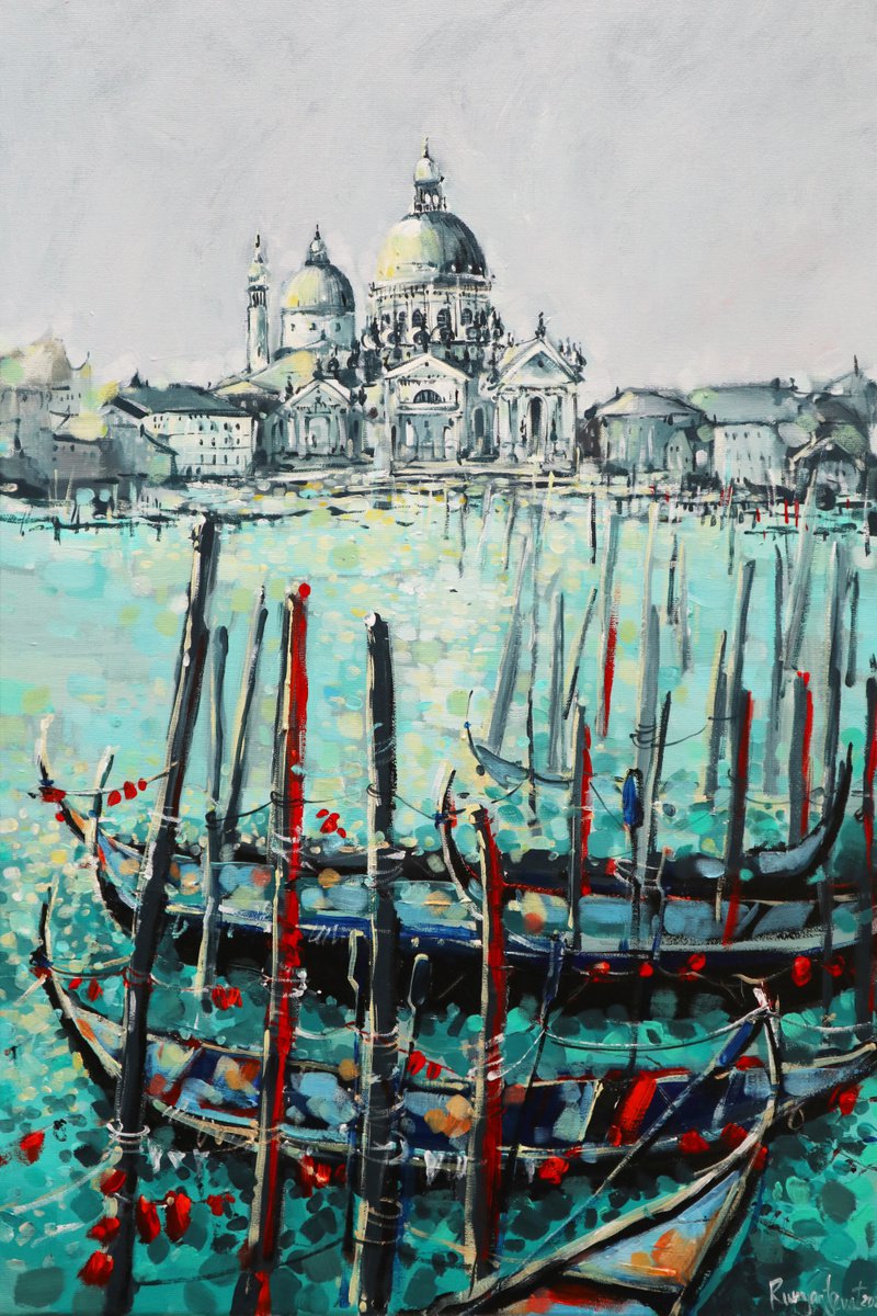 Impressionistic Cityscapes Acrylic Painting By Irina Rumyantseva, 24 X 36, St Mark