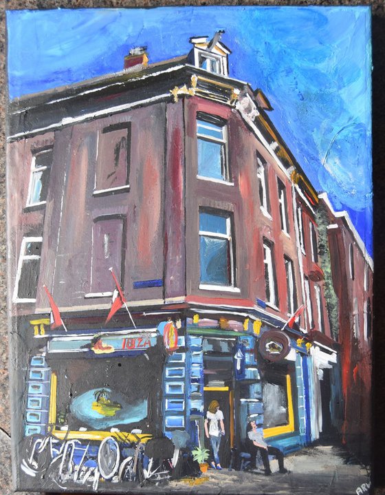 Amsterdam, The Blue Coffee Shop in Summer