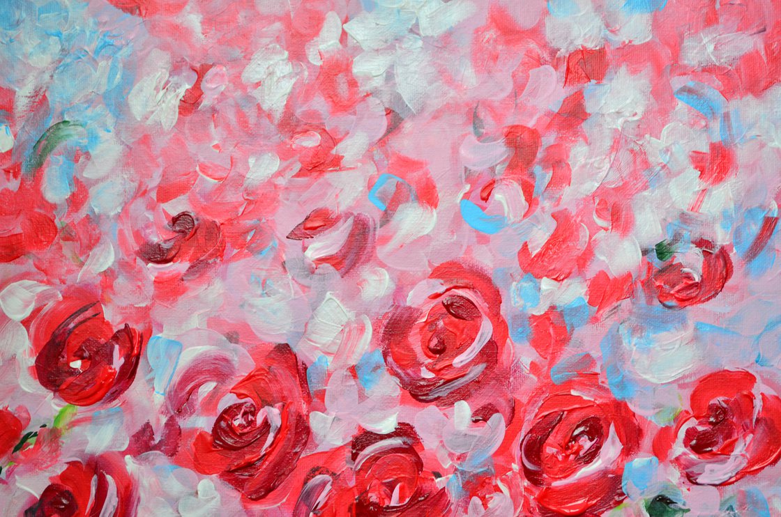 Original Acrylic Painting - Roses for the Beloved by Misty Lady