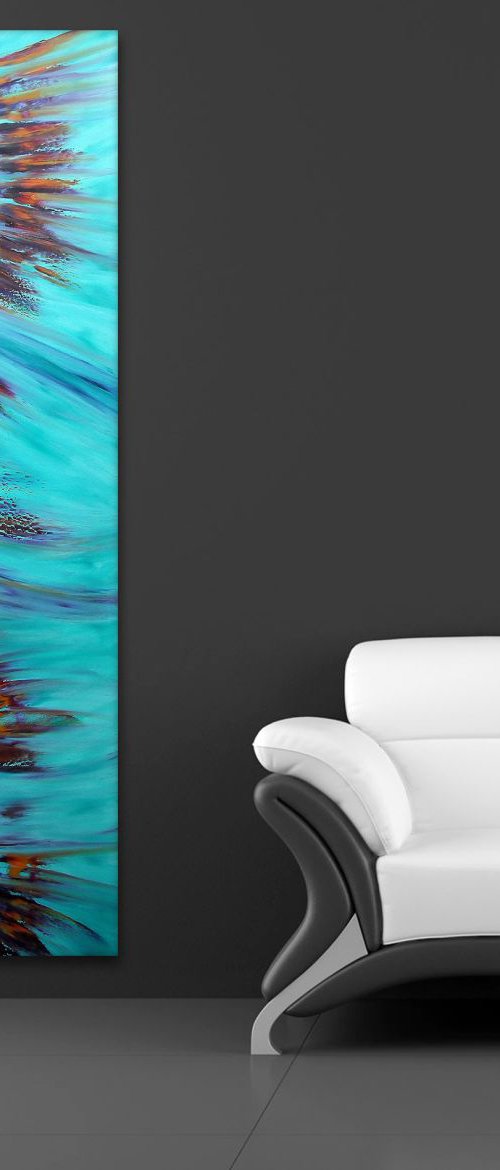 Spring - 40x120 cm, LARGE XL, Original abstract painting, oil on canvas by Davide De Palma