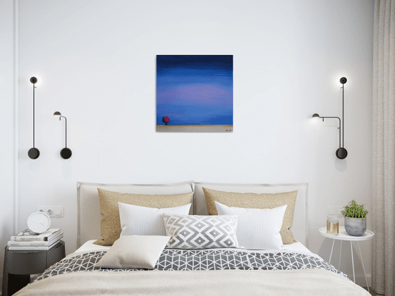 Lone tree #15 - surreal landscape on stretched cotton canvas, ready to hang, 50x50cm