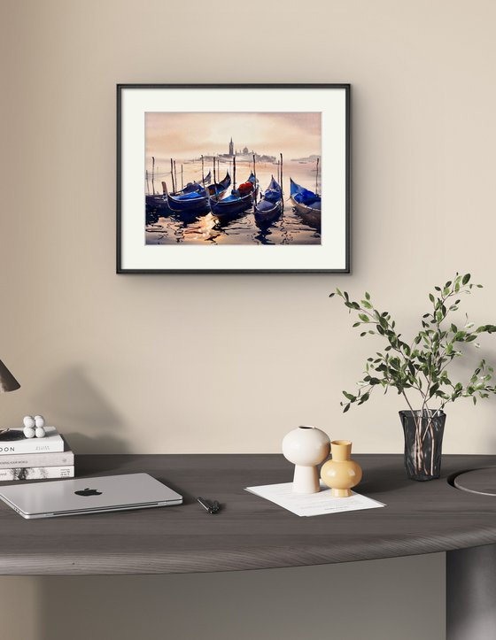 Sun-Kissed Boats of Venice