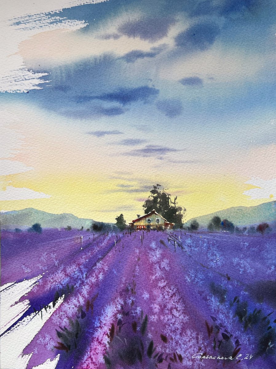 Lavender sunset #2 by Eugenia Gorbacheva