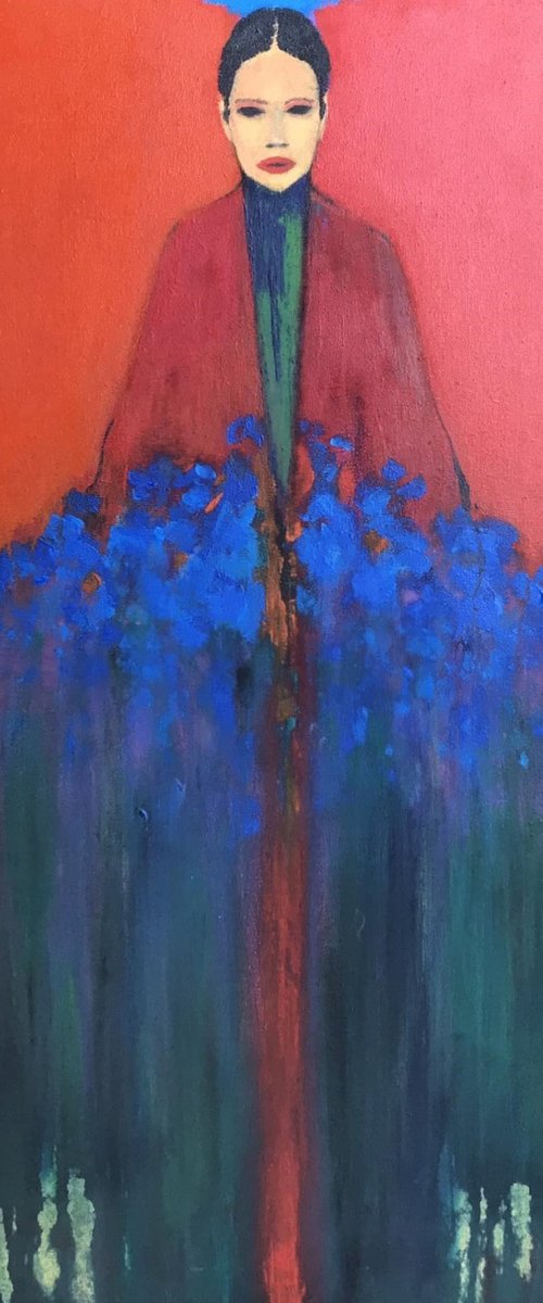 The Girl with Bouquet by Gela MIKAVA