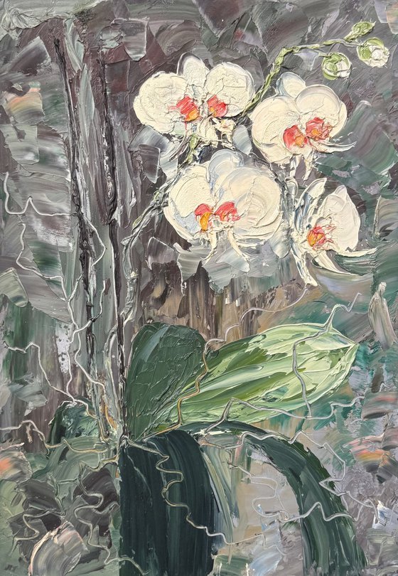 Wild orchids Set of 2 Oil Diptych
