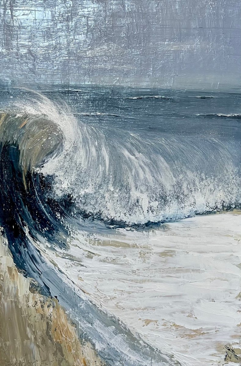 Abstract Oil Painting By Anastasiia Novitskaya, 24 X 35, Whirl Of The Element, Original Artwork