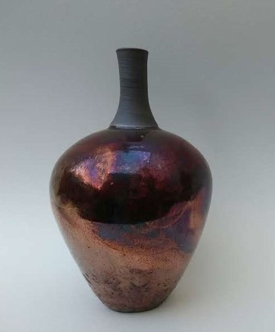 Raku-bottle-neck-vase 1