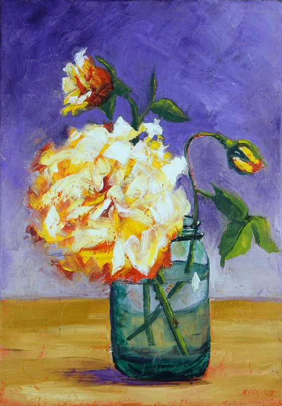 Yellow Rose in a Jar