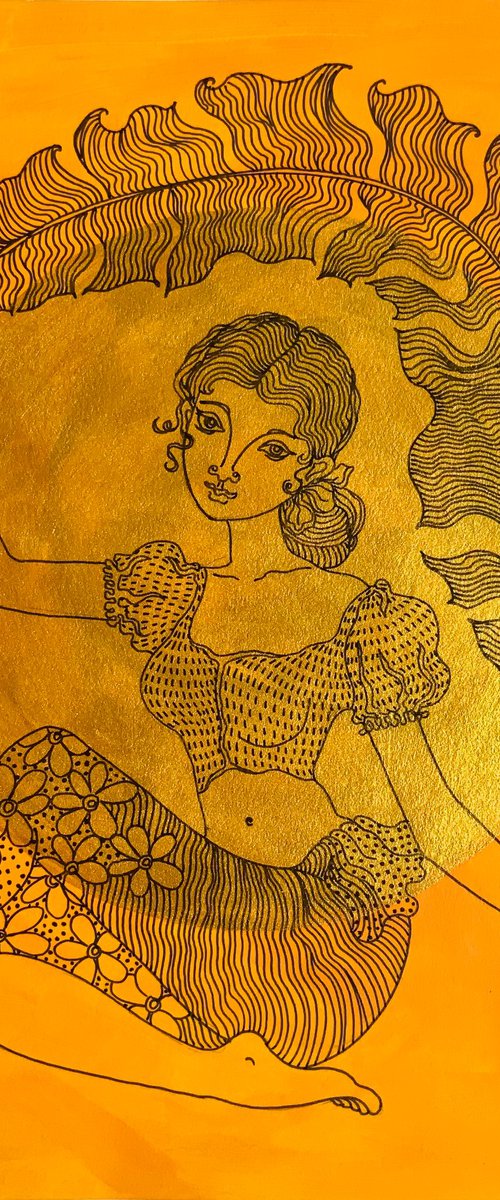 SHELTERING UNDER THE BANANA LEAF by Hiranya R