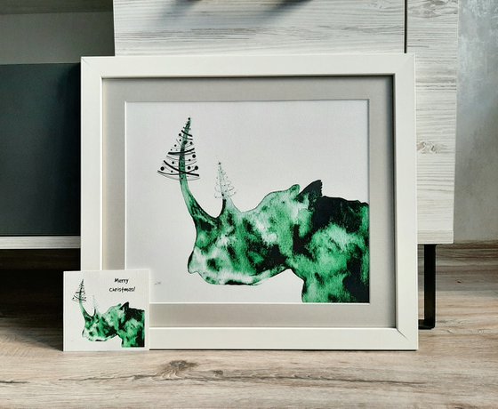 Rhinoceros, framed