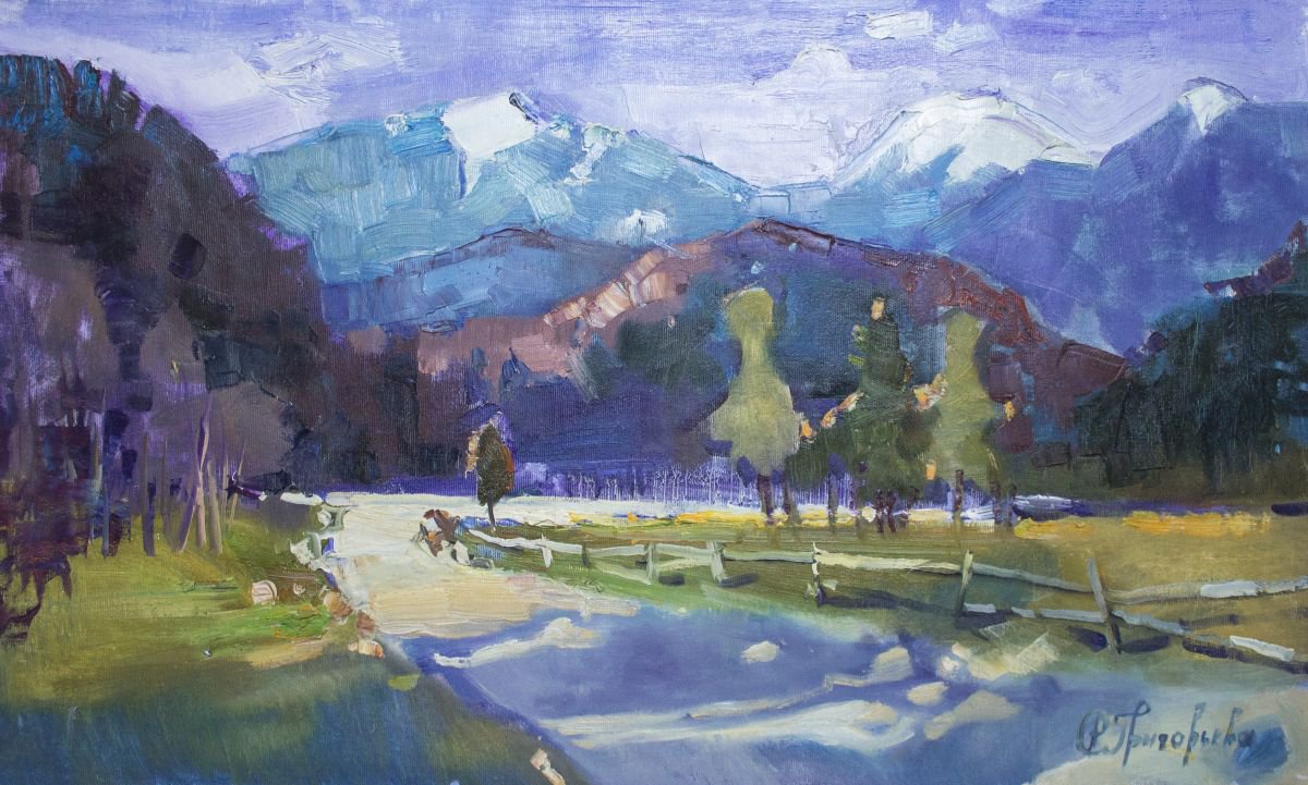 Landscape In The Mountains By Anastasiia Grygorieva, 26 X 16, Artwork For Sale On Artfinder