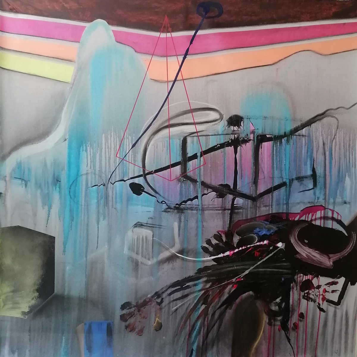 Abstract Acrylic Painting By Stefano Mazzolini, 63 X 63", Palagal, Original Artwork