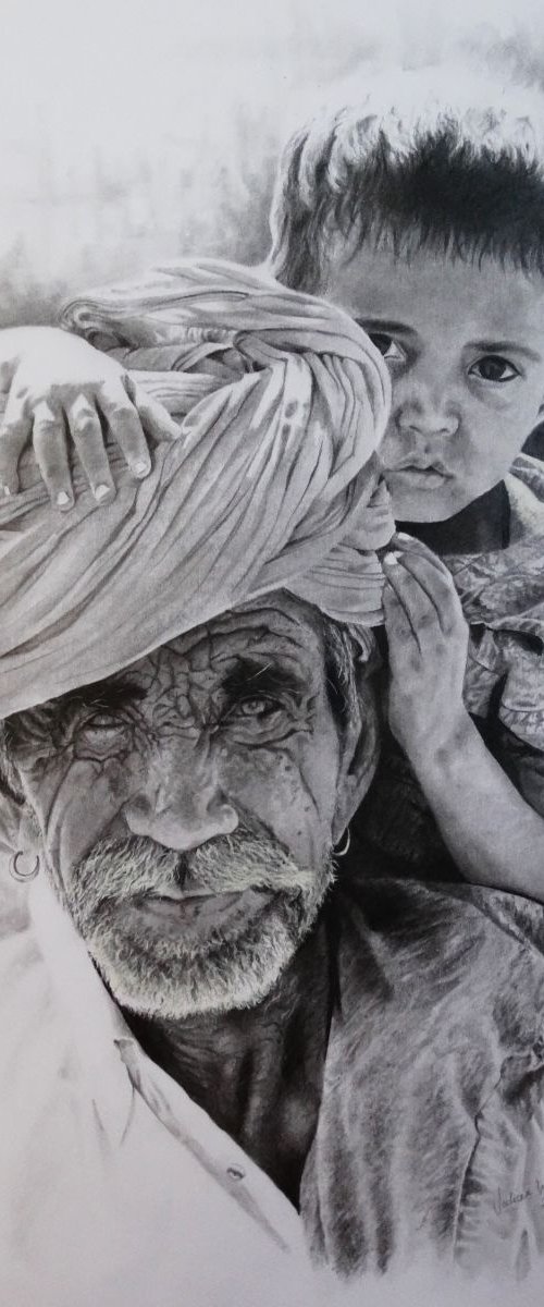 Egyptian man and child by Julian Wheat