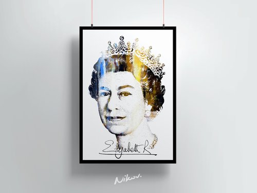 Queen Elizabeth II - Modern Digital Print Art, Modern Decor, Wall Decor, Office Wall Decor, Pop Art Prints, Poster Home by Georgi Nikov