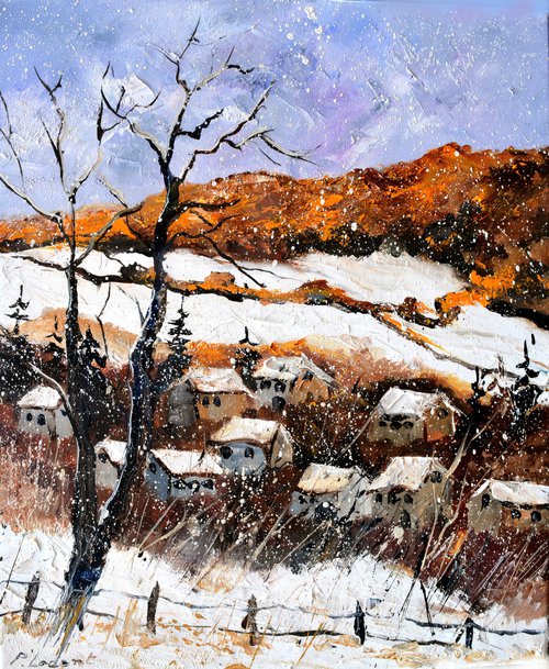 It is snowing on my countryside by Pol Henry Ledent