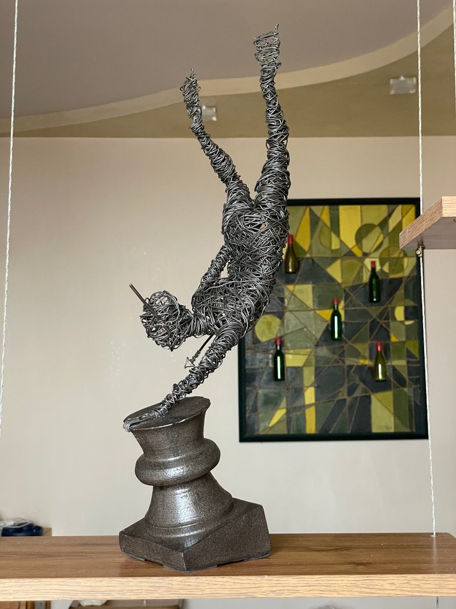 Abstract Portrait Sculpture By Karen Axikyan, 9 X 18", Depths Of Calm, Original Artwork