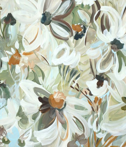 Floral Breeze - Large Abstract by Amber Gittins