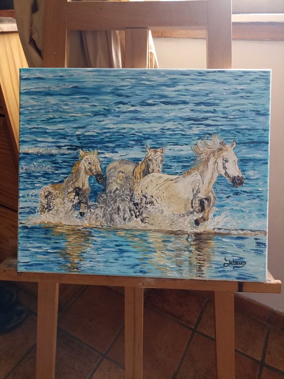 Horses and sea