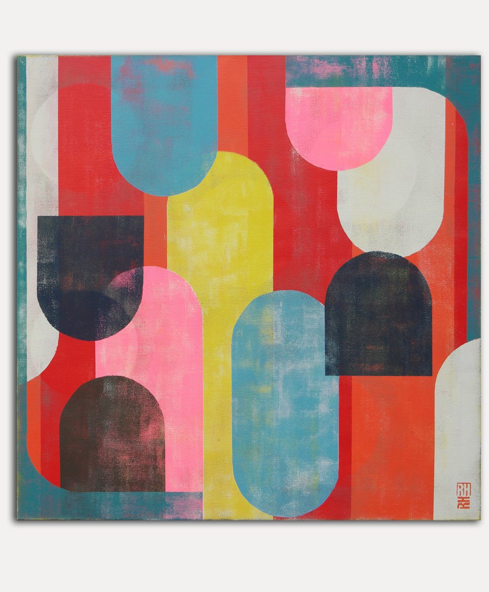 Traffic Full Pink By Ronald Hunter, 35 X 35, Artwork For Sale On Artfinder