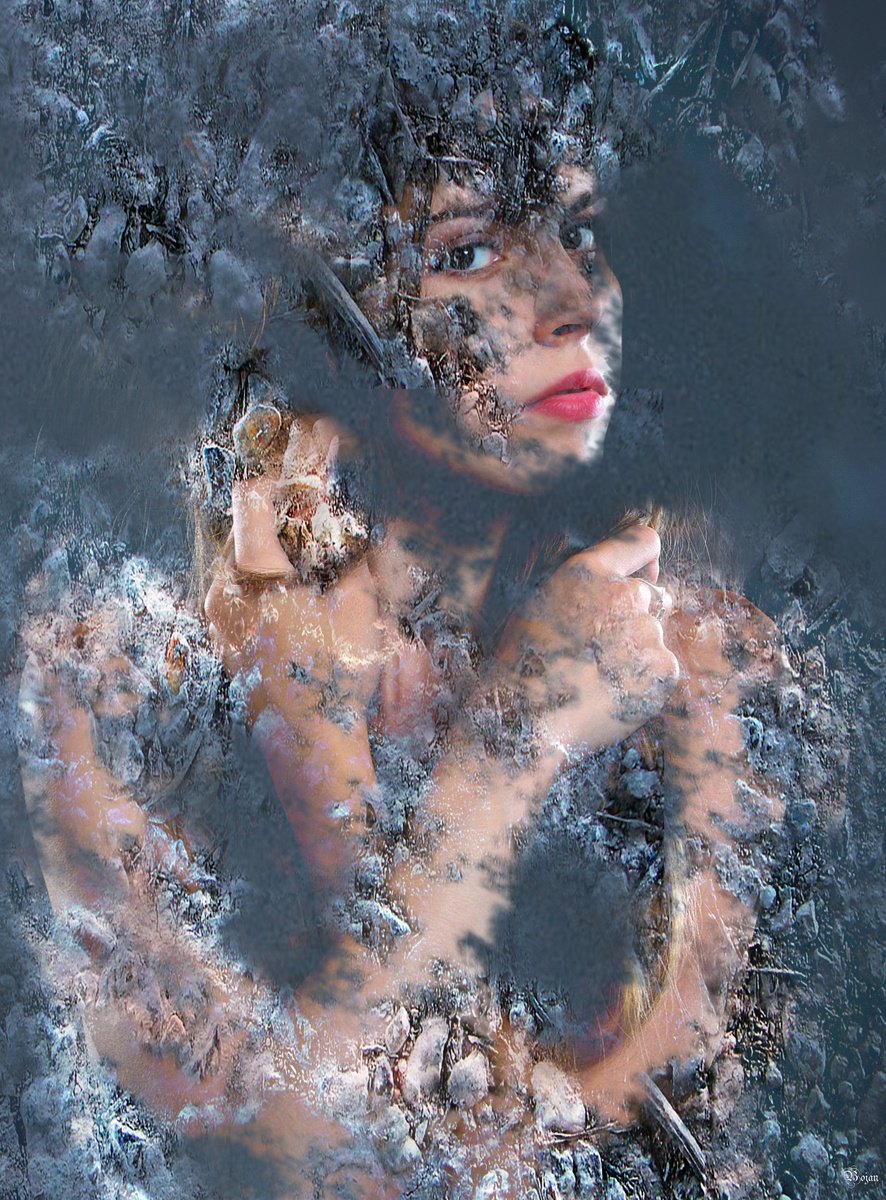 Illustrative Portrait Photograph By Bojan Jevtic, 32 X 43, Frozen, Original Artwork