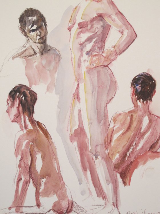 Male nude 4 poses