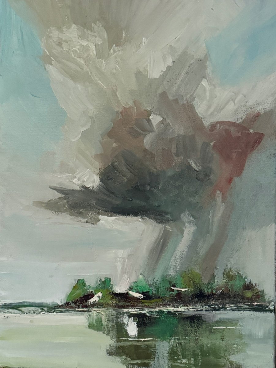 Organic Abstract Oil Painting By Lola Jovan, 12 X 16", Study Is Exaltation Iv, Original Artwork