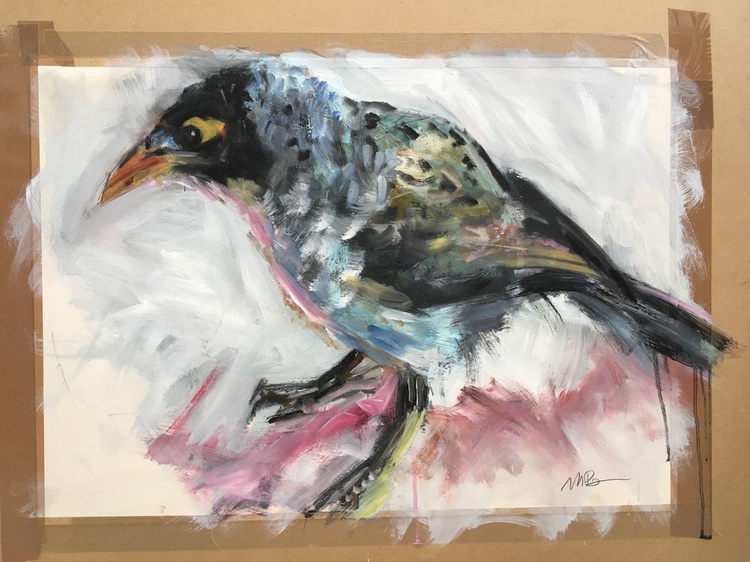 Myna Bird Oil Painting By Michelle Parsons Artfinder