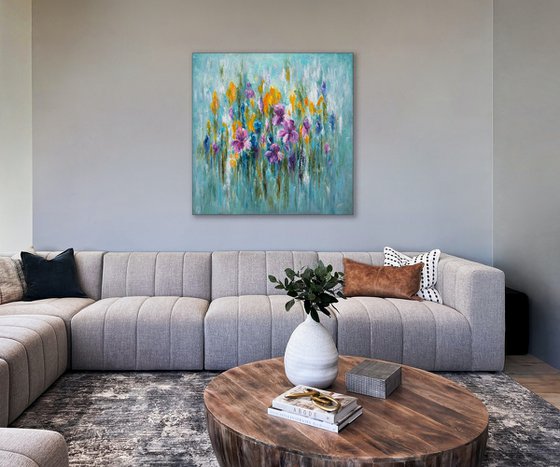 XL size abstract emotional painting Recollection of Spring