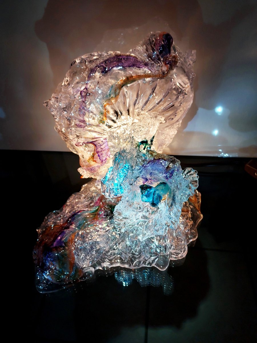 Lighted Glass Sculpture Corals by Nikolina Andrea Seascapes and Abstracts