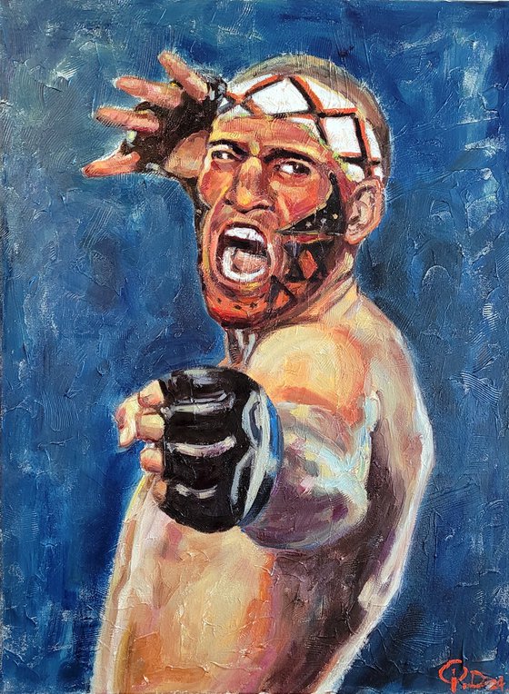 The UFC Fighter Alex Perreria, The Archer, Contemporary, Original OIl Painting