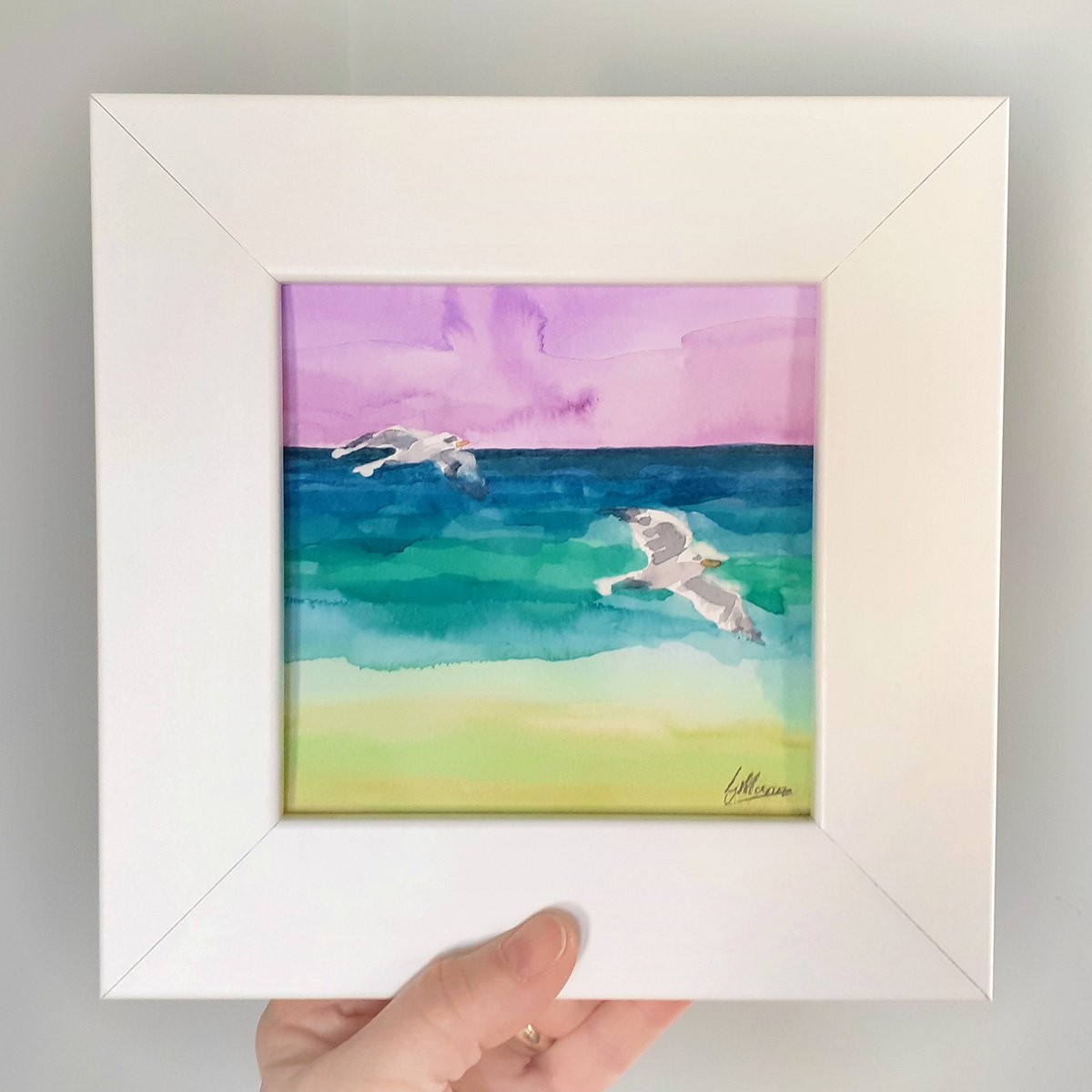 Framed Seagulls by Lisa Mann
