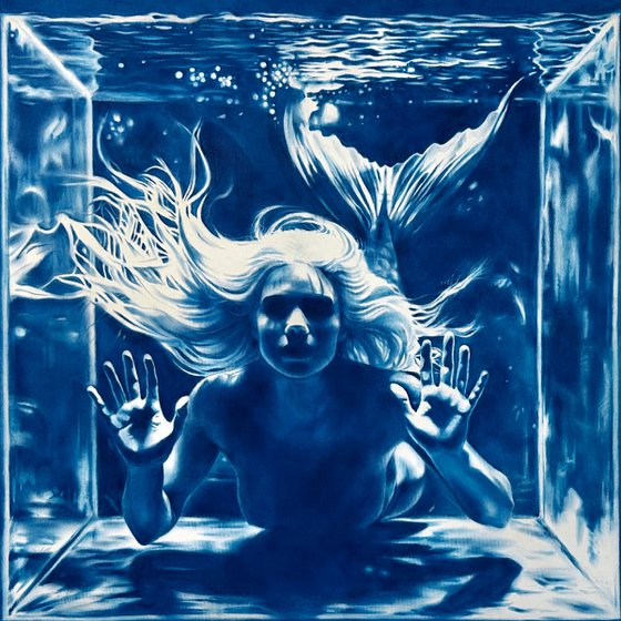 Secret of the Mermaid - Large Blue Ocean Art