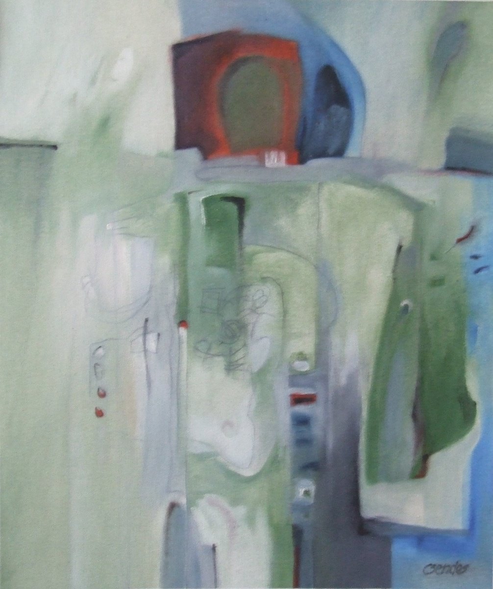 Abstract Oil Painting By Csaba Csendes, 15 X 18, Once Upon A Time Iii., Original Artwork