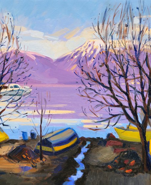 Winter afternoon by the lake by Joan Mato