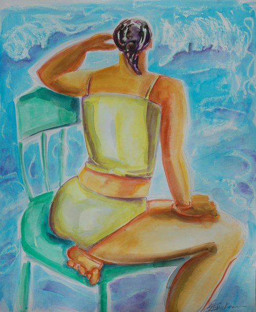 "Sitting by the Sea" by Lorie Schackmann