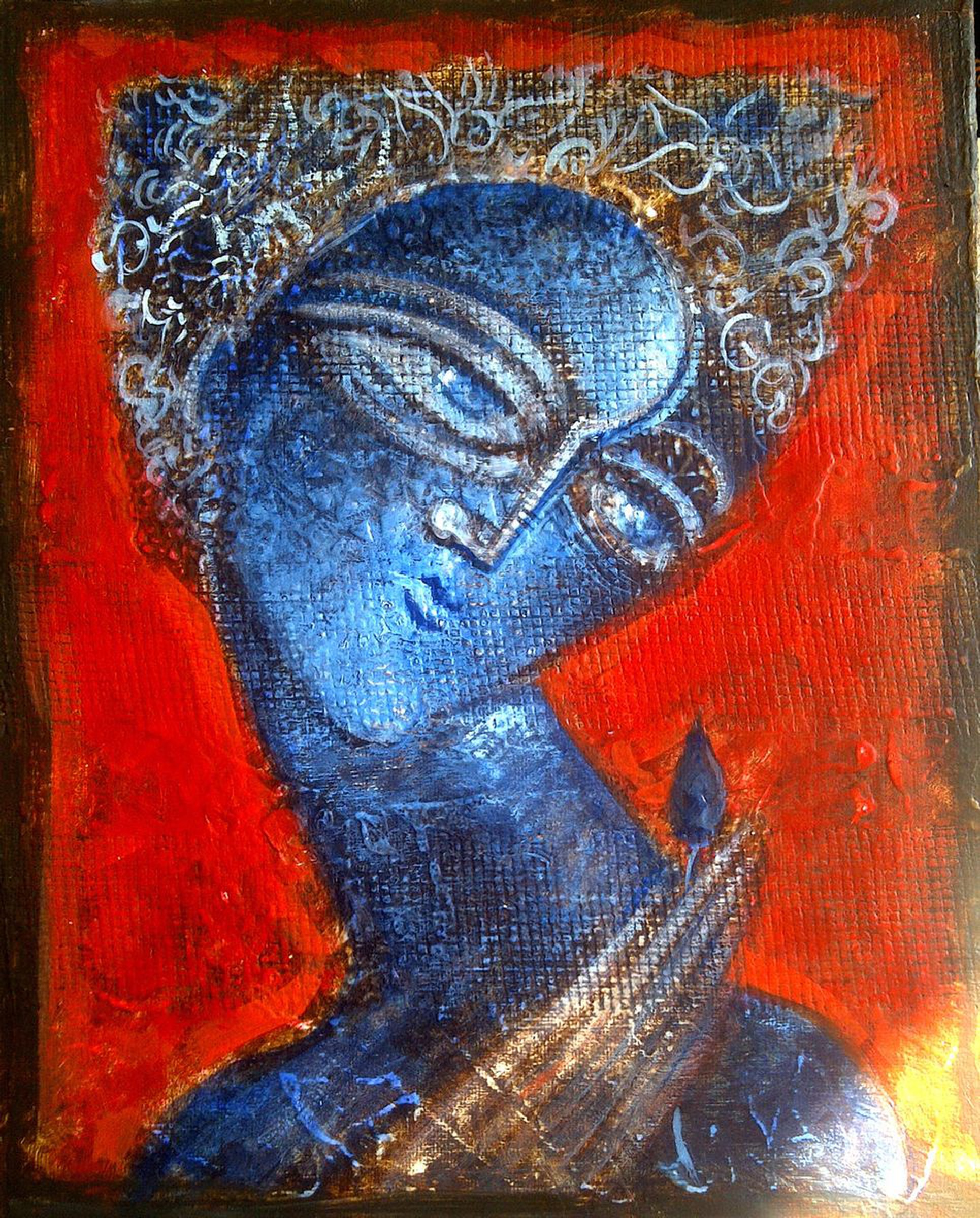 Blue Madonna 2018 Oil Painting By Van Hovak Artfinder
