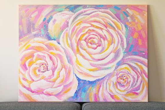 FLOWER MAGIC acrylic painting 80*60 cm