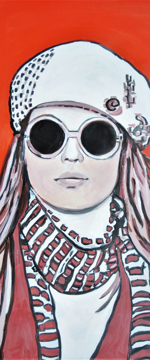 Girl with sunglasses / 71 X 51 cm by Alexandra Djokic