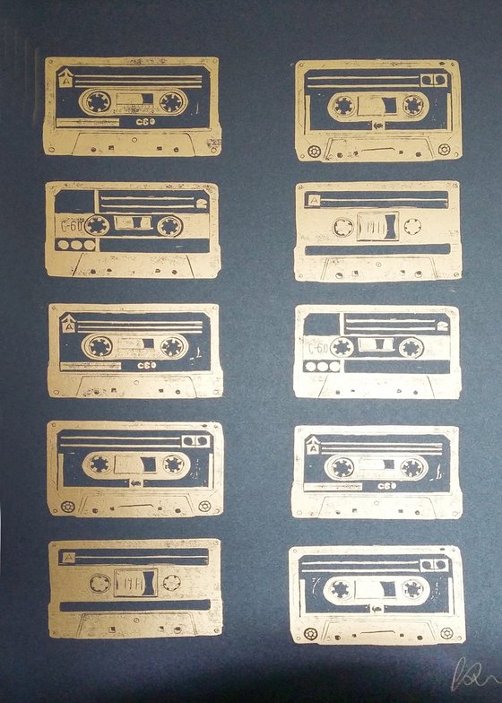 Rock and roll gold #3  (cassette tapes, retro music, 70's, 80's rock culture)