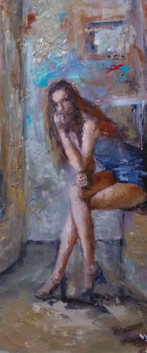 Girl sitting by Vishalandra Dakur