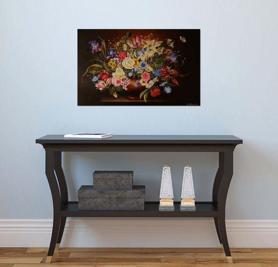 Flowers on Dark Background