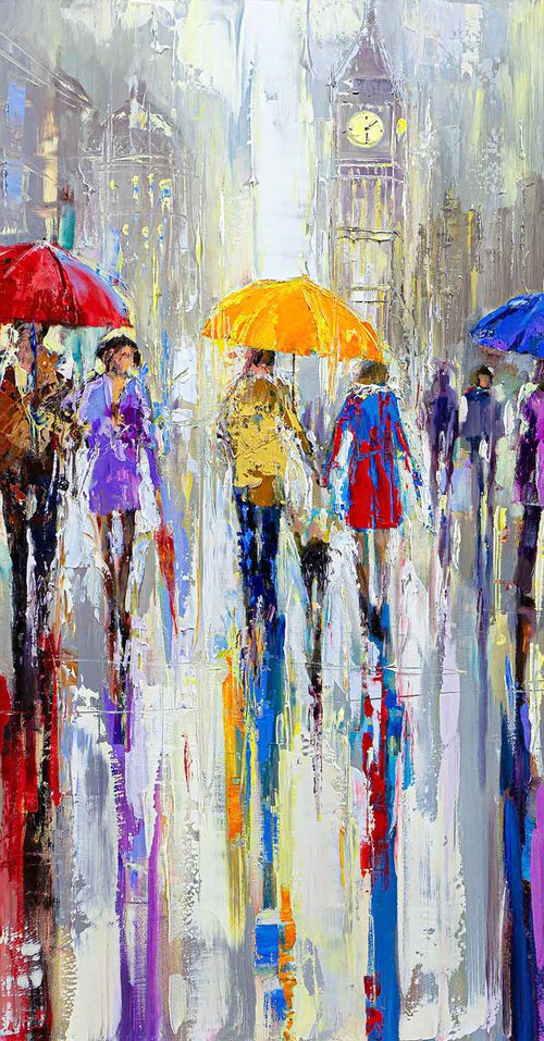 Westminster Under Rain by Ewa Czarniecka