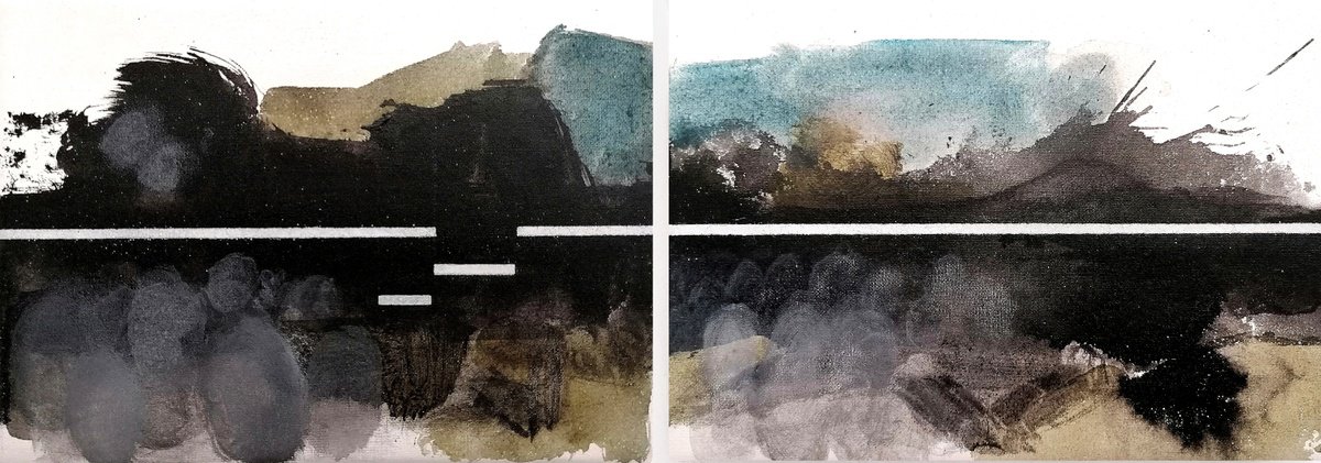 Abstract Painting By Alex Munzone, 14 X 5, Sequences 53, Original Artwork