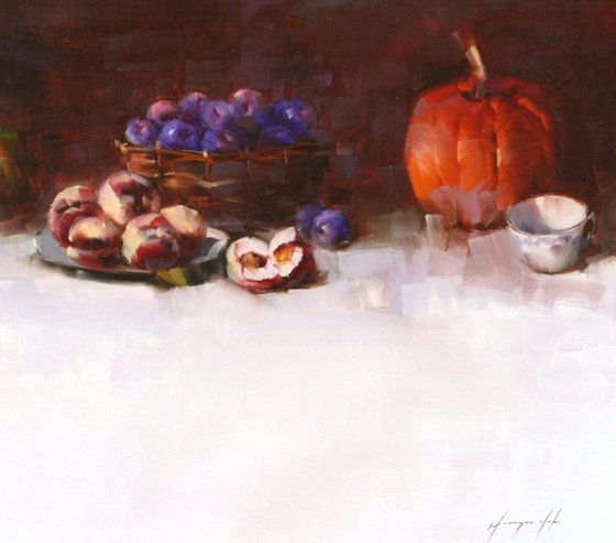 Still  Life with Pumpkins Original oil Painting Large size