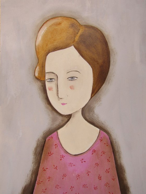 Woman with a pink dress