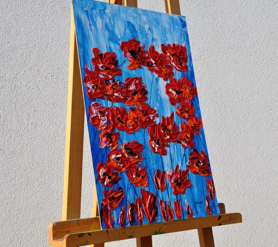 Poppies On Blue 1